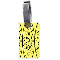 Easter Egg Shapes Large Wave Black Yellow Circle Dalmation Luggage Tags (one Side)  by Alisyart