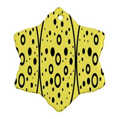 Easter Egg Shapes Large Wave Black Yellow Circle Dalmation Snowflake Ornament (two Sides)