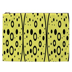 Easter Egg Shapes Large Wave Black Yellow Circle Dalmation Cosmetic Bag (xxl)  by Alisyart