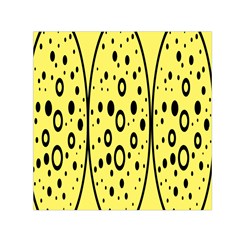 Easter Egg Shapes Large Wave Black Yellow Circle Dalmation Small Satin Scarf (square) by Alisyart