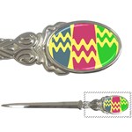 Easter Egg Shapes Large Wave Green Pink Blue Yellow Letter Openers Front