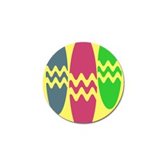 Easter Egg Shapes Large Wave Green Pink Blue Yellow Golf Ball Marker (10 Pack)
