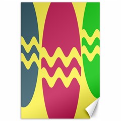 Easter Egg Shapes Large Wave Green Pink Blue Yellow Canvas 20  X 30   by Alisyart