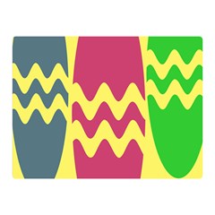 Easter Egg Shapes Large Wave Green Pink Blue Yellow Double Sided Flano Blanket (mini) 