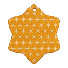 Yellow Stars Light White Orange Ornament (snowflake)