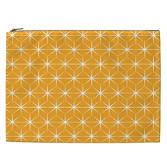 Yellow Stars Light White Orange Cosmetic Bag (xxl) 