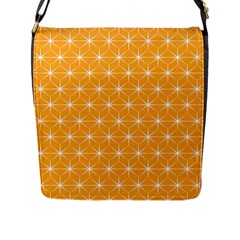 Yellow Stars Light White Orange Flap Messenger Bag (l) 