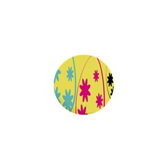 Easter Egg Shapes Large Wave Green Pink Blue Yellow Black Floral Star 1  Mini Magnets by Alisyart