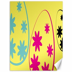 Easter Egg Shapes Large Wave Green Pink Blue Yellow Black Floral Star Canvas 36  X 48  