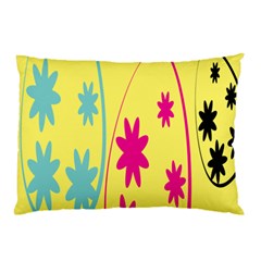 Easter Egg Shapes Large Wave Green Pink Blue Yellow Black Floral Star Pillow Case