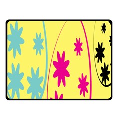 Easter Egg Shapes Large Wave Green Pink Blue Yellow Black Floral Star Fleece Blanket (small)