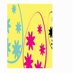 Easter Egg Shapes Large Wave Green Pink Blue Yellow Black Floral Star Large Garden Flag (two Sides)