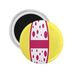 Easter Egg Shapes Large Wave Pink Yellow Circle Dalmation 2 25  Magnets