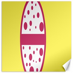 Easter Egg Shapes Large Wave Pink Yellow Circle Dalmation Canvas 12  X 12   by Alisyart