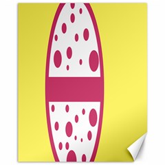 Easter Egg Shapes Large Wave Pink Yellow Circle Dalmation Canvas 11  X 14  