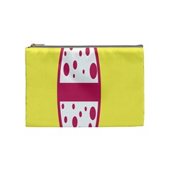 Easter Egg Shapes Large Wave Pink Yellow Circle Dalmation Cosmetic Bag (medium) 