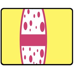 Easter Egg Shapes Large Wave Pink Yellow Circle Dalmation Fleece Blanket (medium)  by Alisyart