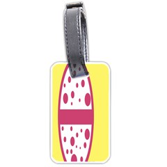 Easter Egg Shapes Large Wave Pink Yellow Circle Dalmation Luggage Tags (one Side)  by Alisyart