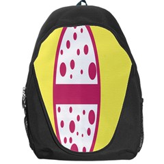 Easter Egg Shapes Large Wave Pink Yellow Circle Dalmation Backpack Bag by Alisyart