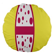 Easter Egg Shapes Large Wave Pink Yellow Circle Dalmation Large 18  Premium Round Cushions