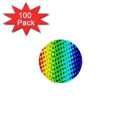 Comic Strip Dots Circle Rainbow 1  Mini Buttons (100 pack) 