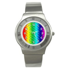 Comic Strip Dots Circle Rainbow Stainless Steel Watch