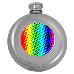 Comic Strip Dots Circle Rainbow Round Hip Flask (5 oz)