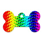 Comic Strip Dots Circle Rainbow Dog Tag Bone (Two Sides) Front