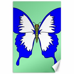 Draw Butterfly Green Blue White Fly Animals Canvas 24  X 36 