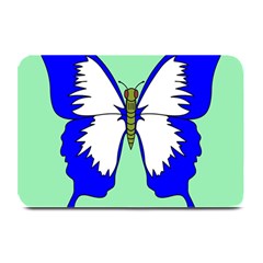 Draw Butterfly Green Blue White Fly Animals Plate Mats