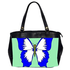 Draw Butterfly Green Blue White Fly Animals Office Handbags (2 Sides) 