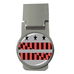 Falg Sign Star Line Black Red Money Clips (round)  by Alisyart