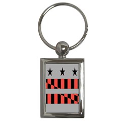 Falg Sign Star Line Black Red Key Chains (rectangle) 