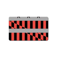 Falg Sign Star Line Black Red Magnet (name Card) by Alisyart