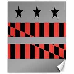 Falg Sign Star Line Black Red Canvas 16  X 20  