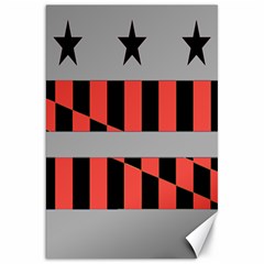 Falg Sign Star Line Black Red Canvas 20  X 30  