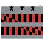 Falg Sign Star Line Black Red Cosmetic Bag (XXXL)  Back