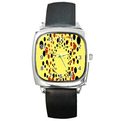 Gradients Dalmations Black Orange Yellow Square Metal Watch by Alisyart