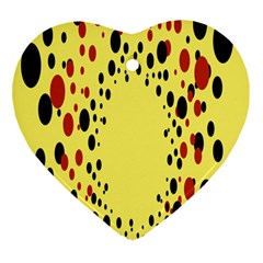 Gradients Dalmations Black Orange Yellow Heart Ornament (two Sides) by Alisyart