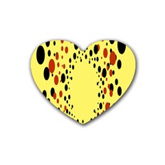 Gradients Dalmations Black Orange Yellow Rubber Coaster (heart)  by Alisyart