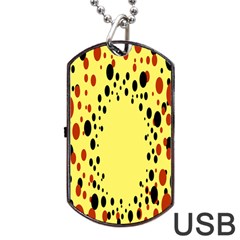 Gradients Dalmations Black Orange Yellow Dog Tag Usb Flash (one Side)