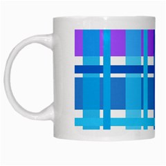 Gingham Pattern Blue Purple Shades Sheath White Mugs by Alisyart