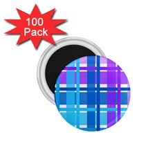 Gingham Pattern Blue Purple Shades Sheath 1 75  Magnets (100 Pack)  by Alisyart