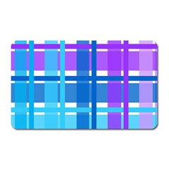 Gingham Pattern Blue Purple Shades Sheath Magnet (rectangular) by Alisyart