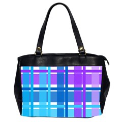 Gingham Pattern Blue Purple Shades Sheath Office Handbags (2 Sides) 