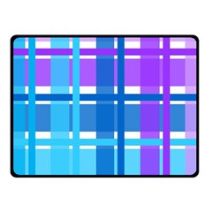 Gingham Pattern Blue Purple Shades Sheath Fleece Blanket (small)