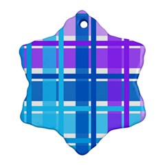 Gingham Pattern Blue Purple Shades Sheath Ornament (snowflake)