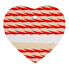 Chevron Wave Triangle Red White Circle Blue Ornament (heart)
