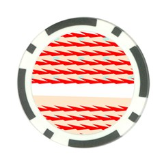 Chevron Wave Triangle Red White Circle Blue Poker Chip Card Guard (10 Pack)