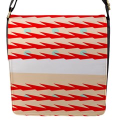 Chevron Wave Triangle Red White Circle Blue Flap Messenger Bag (s) by Alisyart